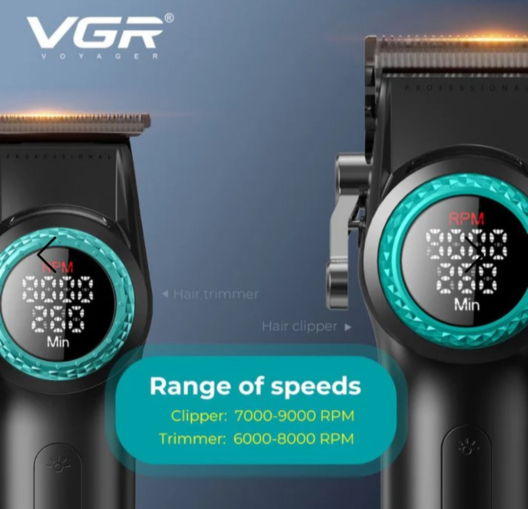 VGR Stepless Pro 3-in-1 Professional Barber Combo Kit with Super Power BLDC Motor