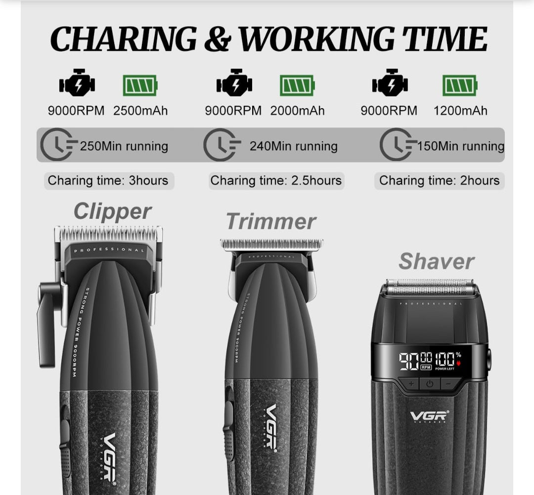 VGR V-640 S3 Professional 3-in-1 Barber Combo Set