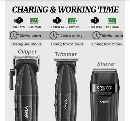 VGR V-640 S3 Professional 3-in-1 Barber Combo Set