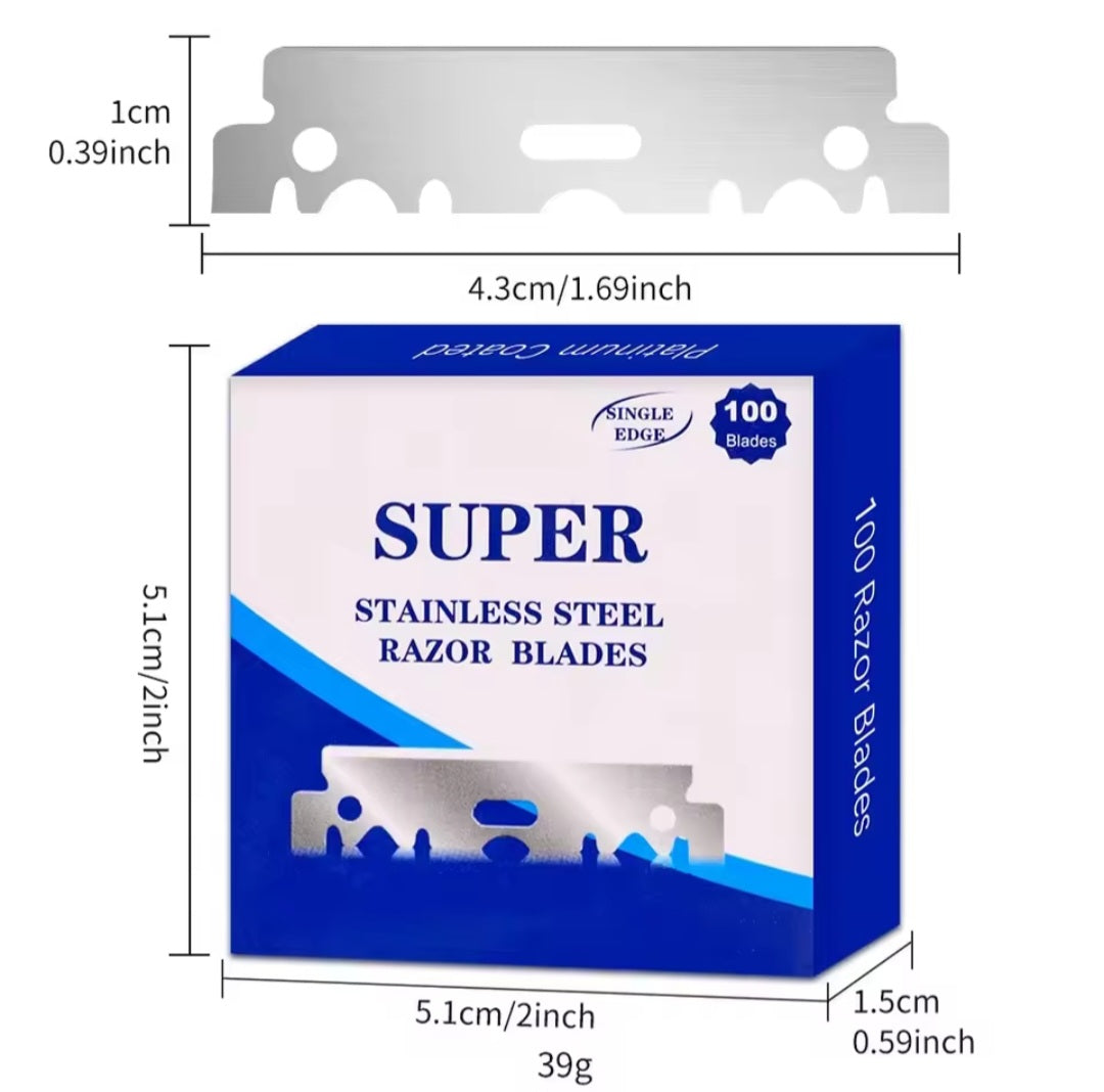 SUPER Stainless Steel Professional Razor Blades for Barber Shaving - Al Dubaia - Luxury Grooming