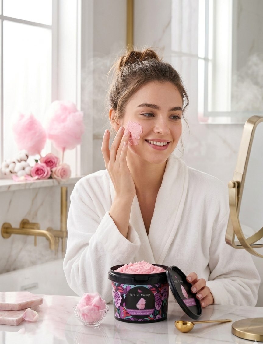 Jardin Flamingo Face & Body Scrub - Cotton Candy
