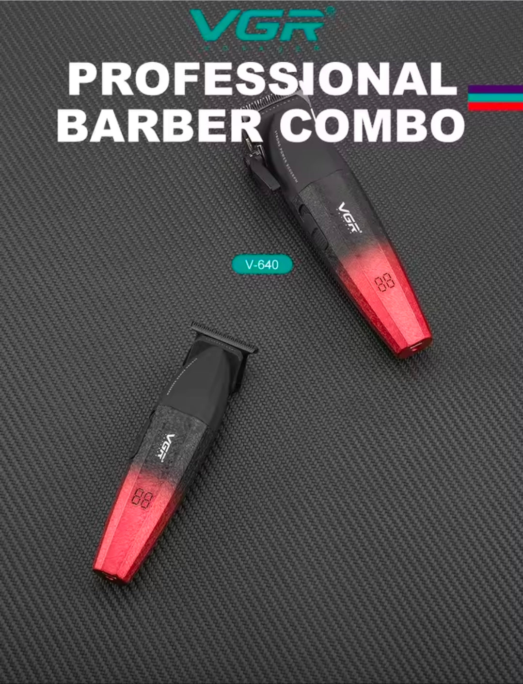 VGR V-640 S2 Professional Hair Clipper and Trimmer Combo Set