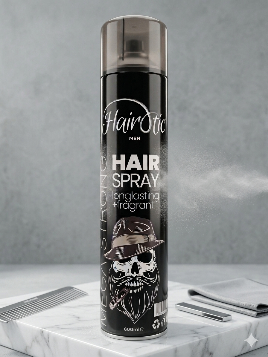 Hair Spray. Mega Strong  (600ml) – Professional Long-Lasting Hold & Masculine Fragrance(Dubai Edition)