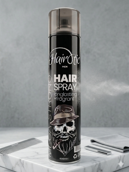 Hair Spray. Mega Strong  (600ml) – Professional Long-Lasting Hold & Masculine Fragrance(Dubai Edition)