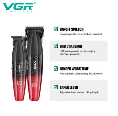 VGR V-640 S2 Professional Hair Clipper and Trimmer Combo Set