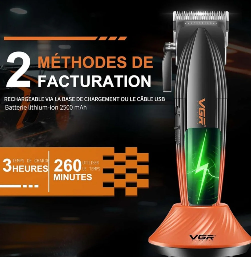 VGR V-889C Professional Hair Clipper with Turbocharger and LED Display