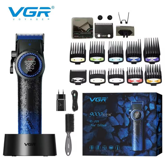 VGR V-001 Voyager 'Blue Edition' Professional Hair Clipper with Spot LED Light