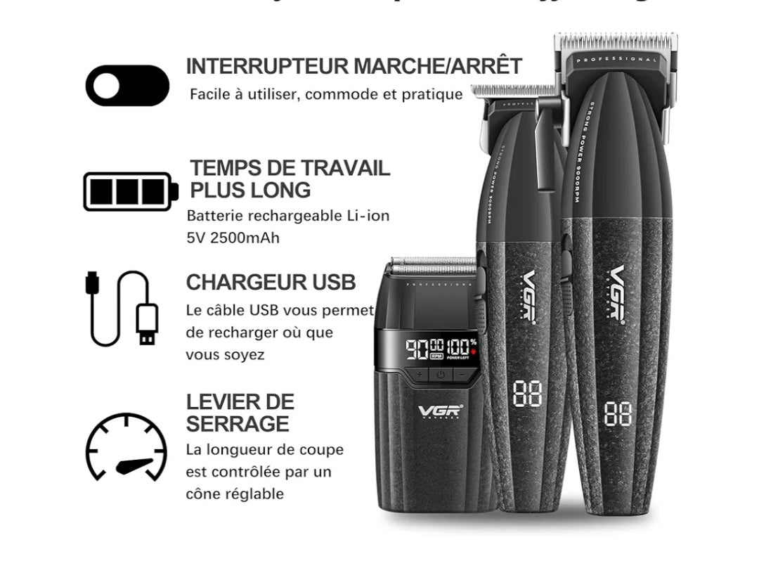 VGR V-640 S3 Professional 3-in-1 Barber Combo Set