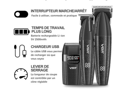 VGR V-640 S3 Professional 3-in-1 Barber Combo Set