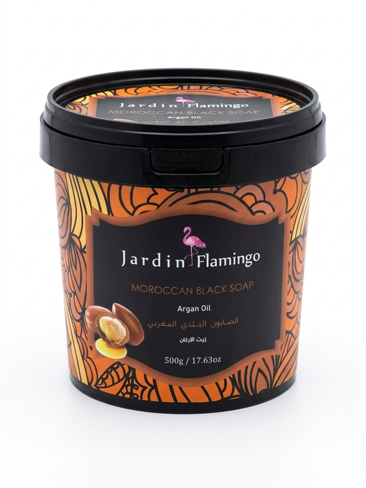 Jardin Flamingo Moroccan Black Soap with Argan Oil (500g)