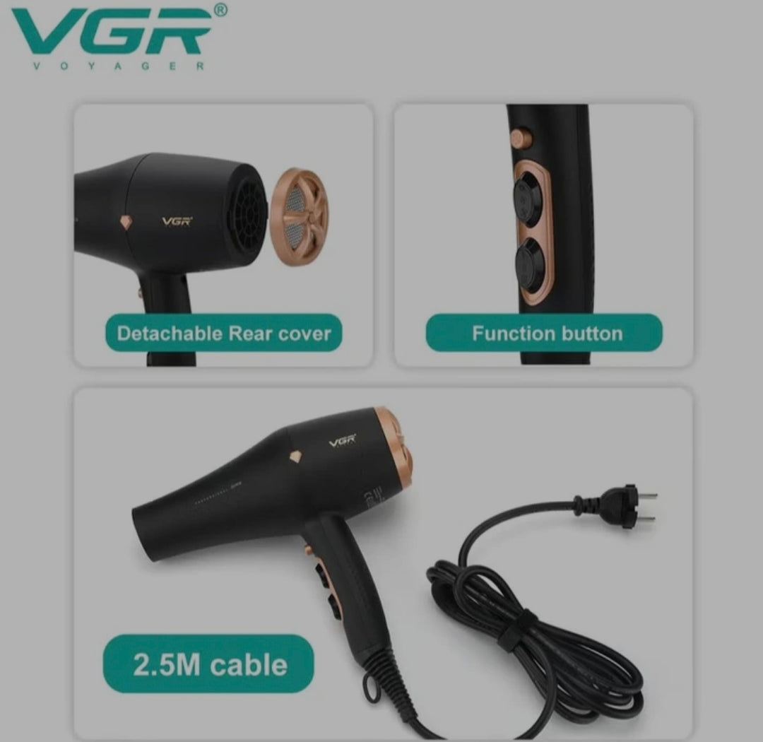 VGR V-462 Professional Hair Dryer with Heavy Duty AC Motor (2200-2600W)
