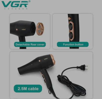 VGR V-462 Professional Hair Dryer with Heavy Duty AC Motor (2200-2600W)